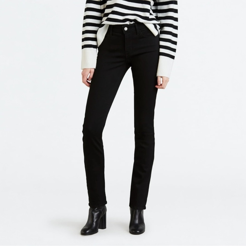 LEVI’S Classic Mid-Rise Skinny Black Jeans, Size 12